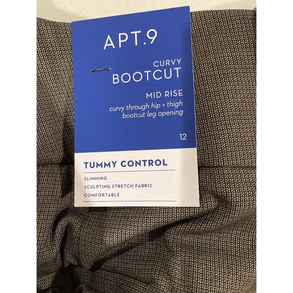 COPY - COPY - Apt. 9® Brown Tummy Control Curvy-Fit MidRisePants.Size 12.Machin… - Picture 3 of 7